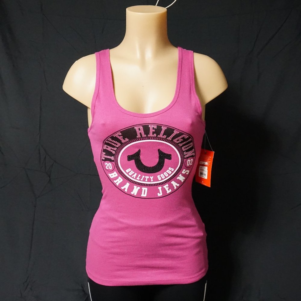 TRUE RELIGION EMBELLISHED MUSCLE TANK TOP SZ. S